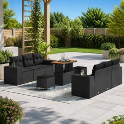 Compact and Stylish 9 Piece Modular Garden Sofa Set