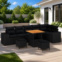 Compact and Versatile 9 Piece Modular Garden Sofa Set