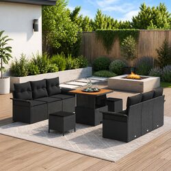Compact 9-Piece Modular Garden Sofa Set for Your Space