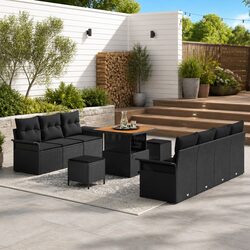 Concise 10-Piece Outdoor Garden Sofa Set, Durable & Modular