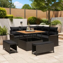 8-Piece Garden Sofa Set for Relaxation and Dining