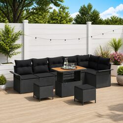 Concise 9-Piece Modular Garden Sofa Set Overview
