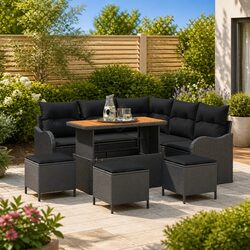 Compact and Elegant 9 Piece Outdoor Sofa Set