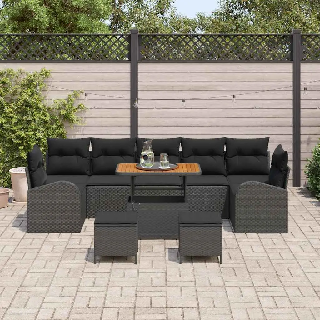 Garden Sofa Set 10 Piece Outdoor Furniture Poly Rattan Modular Lounge Cushion