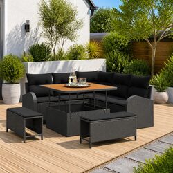 Concise 8-Piece Modular Garden Sofa Set