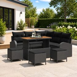 Compact 9-Piece Outdoor Sofa Set for Relaxation