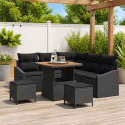 Concise 8 Piece Outdoor Sofa Set for Relaxation