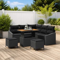 Compact 8-Piece Outdoor Sofa Set with Cushions