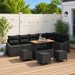 Compact and Versatile 10-Piece Garden Sofa Set