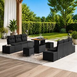 Compact 9-Piece Garden Sofa Set for Outdoor Relaxation
