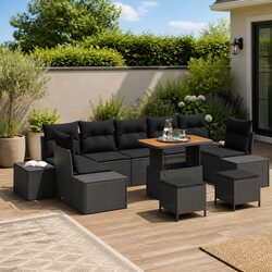 Compact and Functional 10-Piece Modular Garden Sofa Set