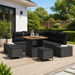 Compact 8-Piece Outdoor Sofa Set with Versatile Design