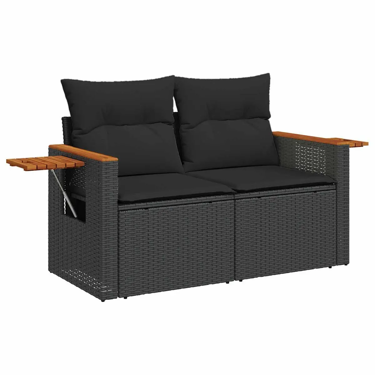 Garden Sofa Set Black 10 Piece Outdoor Furniture Poly Rattan Modular Lounge
