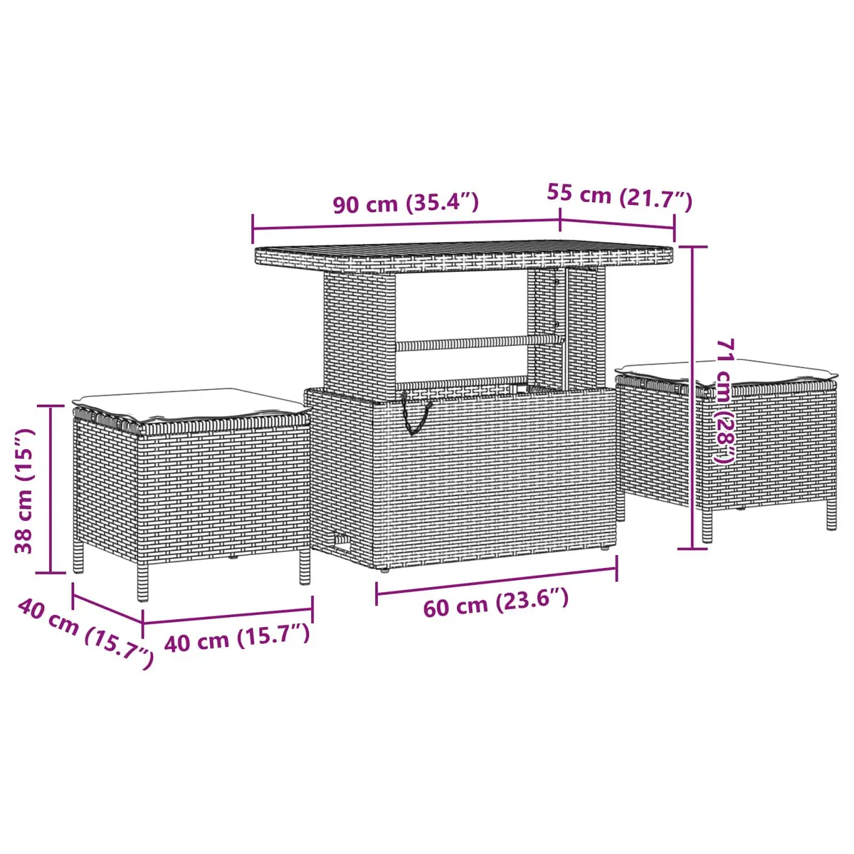 Garden Sofa Set Black 10 Piece Outdoor Furniture Poly Rattan Modular Lounge