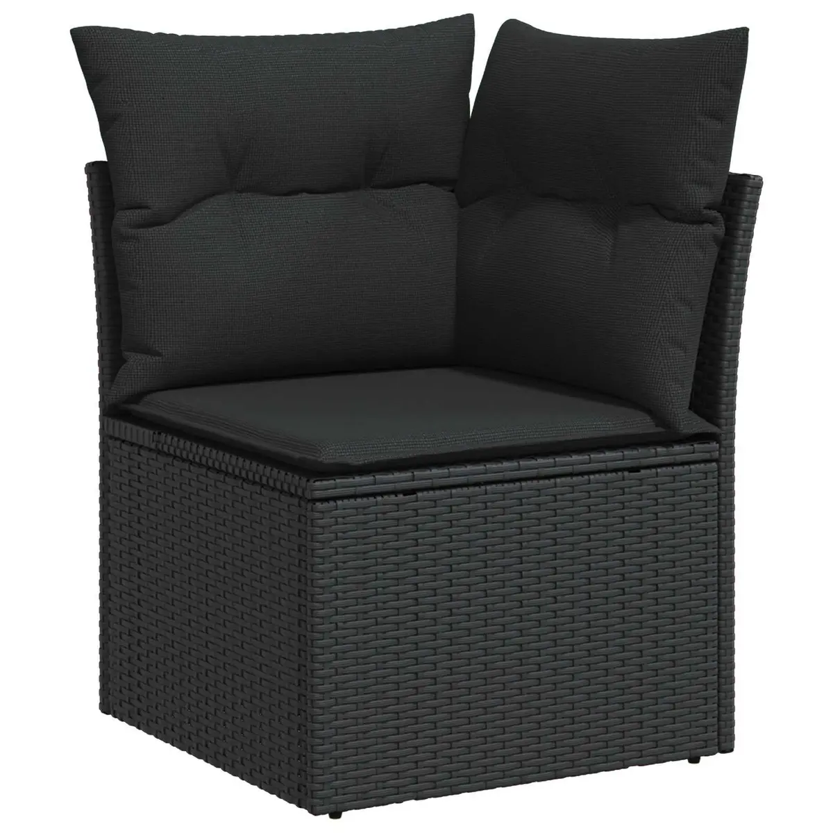 Garden Sofa Set 11 Piece Black Outdoor Furniture Poly Rattan Modular Patio