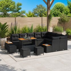 Concise and Confident Black Outdoor Sofa Set
