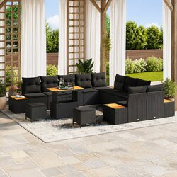 Concise 13-Piece Garden Sofa Set with Adjustable Table