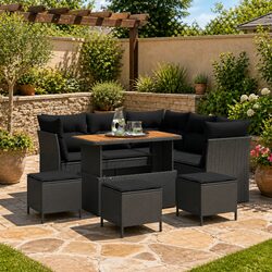 Efficiently Designed 9pc Modular Outdoor Sofa Set