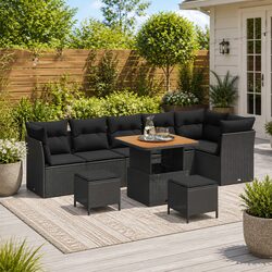 Compact and Reliable 9 Piece Garden Sofa Set