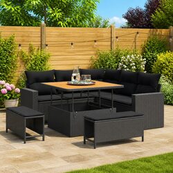 Compact 9-Piece Garden Sofa Set for Relaxation