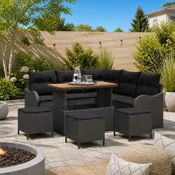 Compact 9-Piece Outdoor Sofa Set with Storage Options