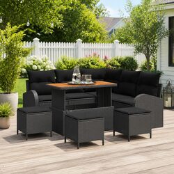 Compact and Stylish 9-Piece Modular Outdoor Sofa Set
