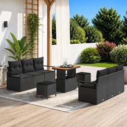 Compact 9 Piece Modular Garden Sofa Set for Outdoor Enjoyment