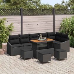 Concise 10 Piece Outdoor Sofa Set in Black
