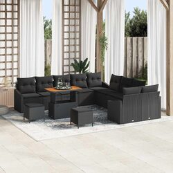 Compact and Versatile 13pcs Patio Seating Set in Black