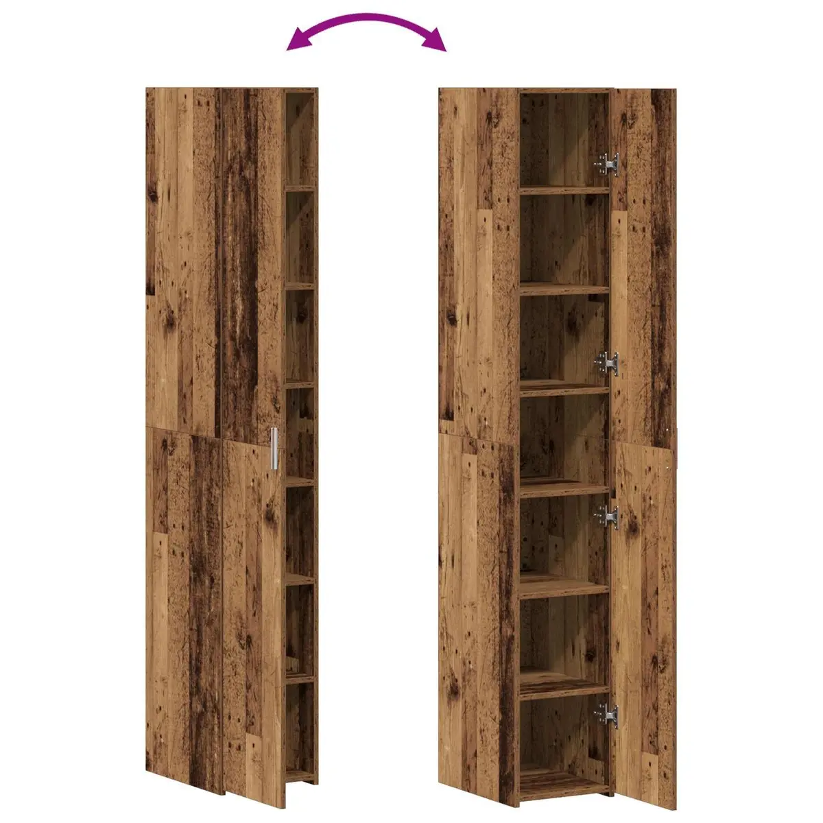 Highboard Brown 30 x 42.5 x 185 cm Engineered Wood Minimalist Storage Cabinet