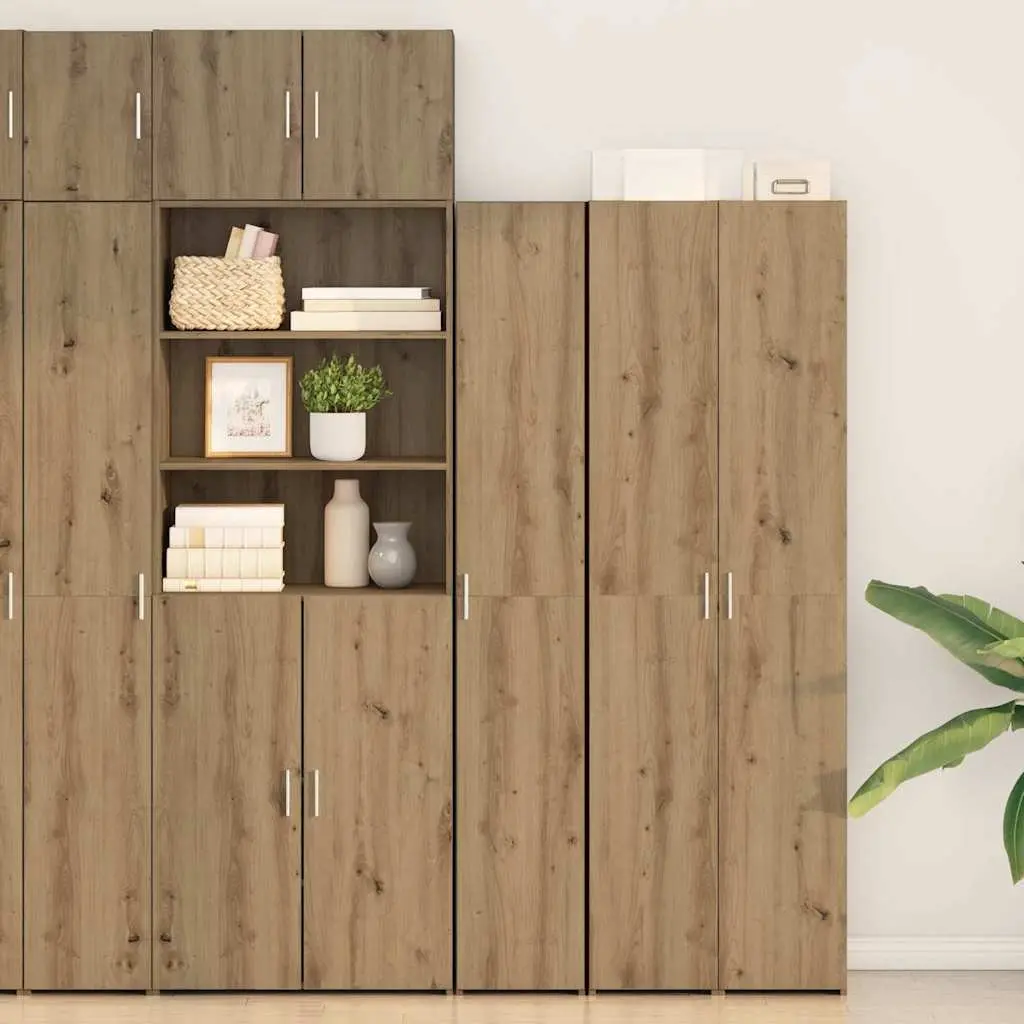 Brown Engineered Wood Highboard Storage Cabinet Sideboard Furniture Living Room