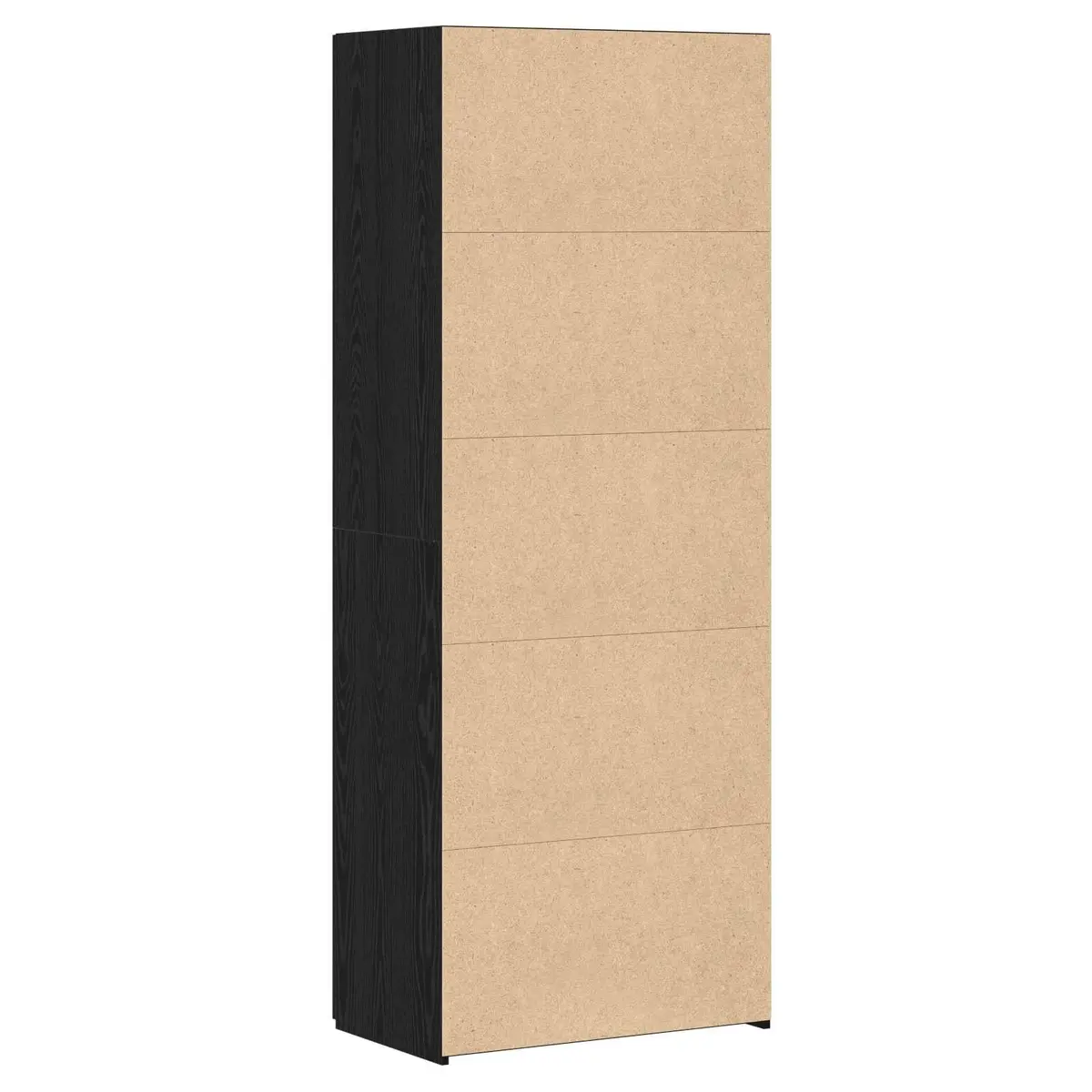 Black Engineered Wood Highboard Storage Cabinet Modern Living Room Dining