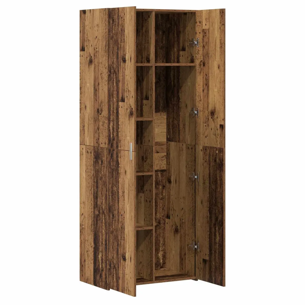 Wooden Buffet Sideboard Cabinet Brown Rustic 70 x 42.5 x 185 cm Sturdy Construction Ample Storage Shelves