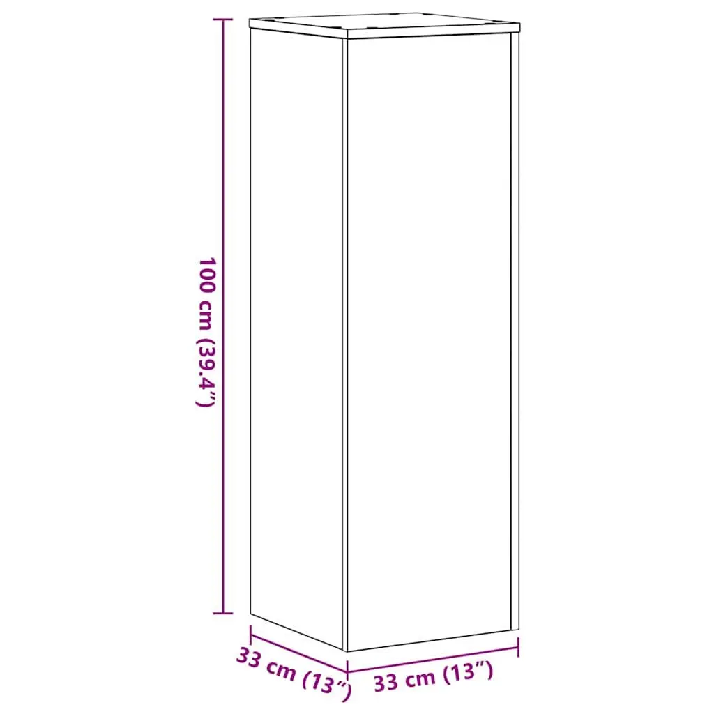 Plant Stand Black 33 x 33 x 100 cm Set of 2 Indoor Outdoor Garden Display