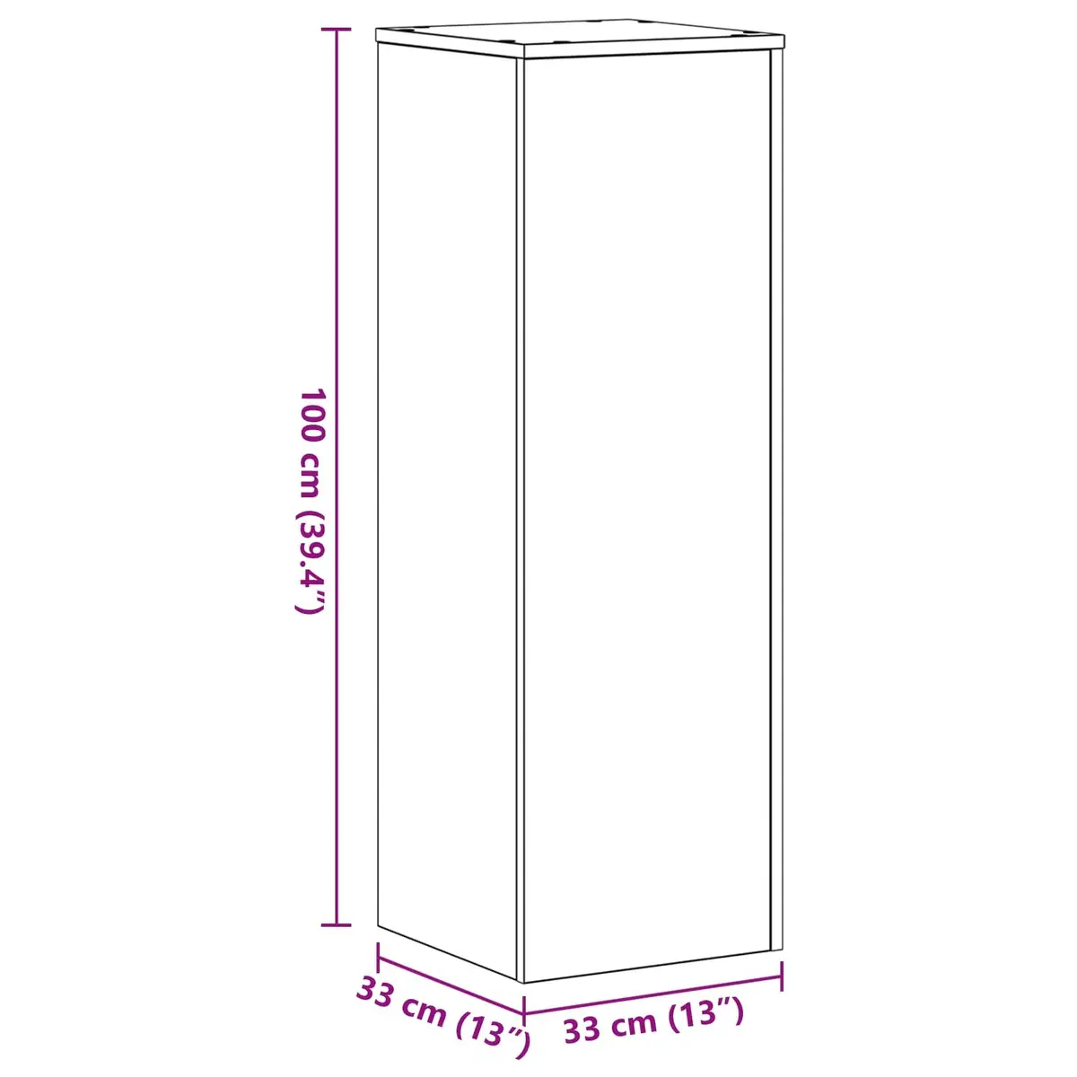 Plant Stand Black 33 x 33 x 100 cm Set of 2 Indoor Outdoor Garden Display