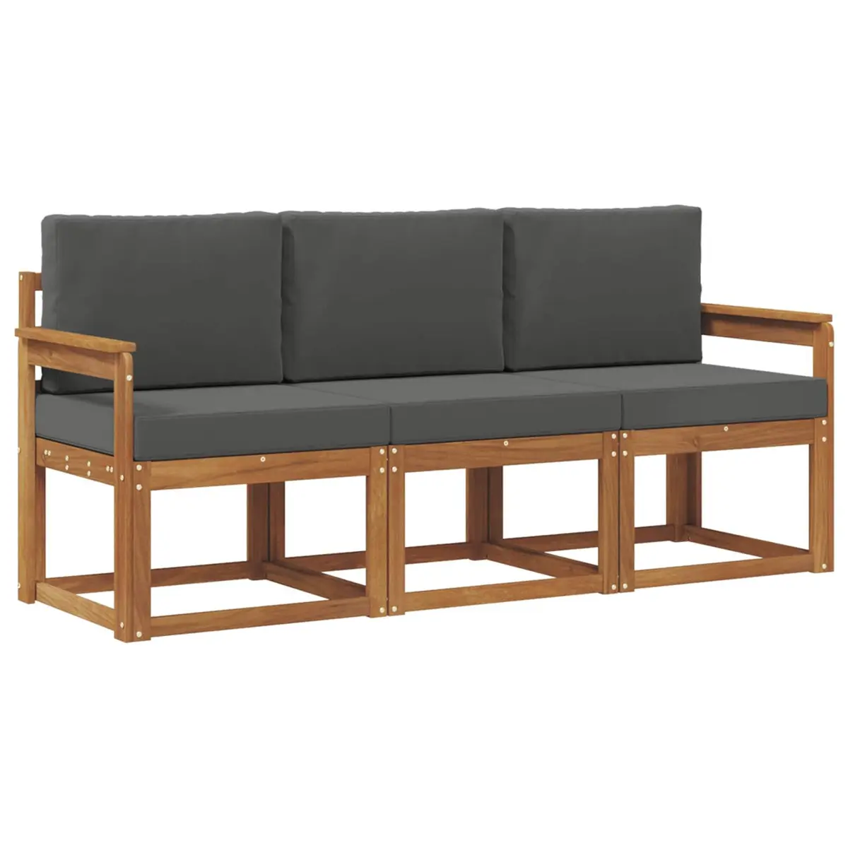 Outdoor Sofa Set 3 Piece Garden Furniture with Cushions Acacia Wood Lounge