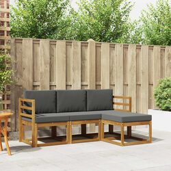 Concise 4-Piece Outdoor Acacia Wood Sofa Set