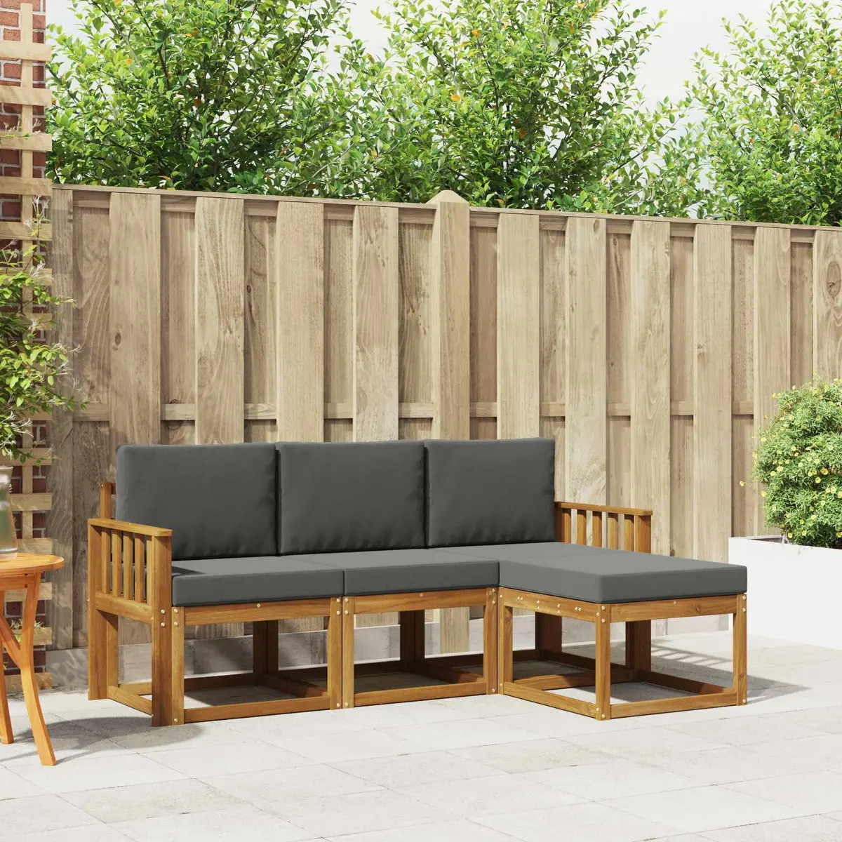 Outdoor Sofa Set 4 Piece Garden Furniture with Cushions Modern Patio Lounge