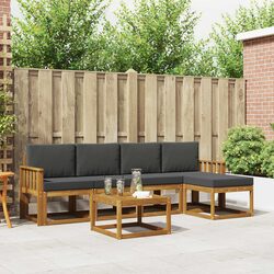 Outdoor Sectional Sofa Set 6 Piece Garden Patio Furniture with Cushions
