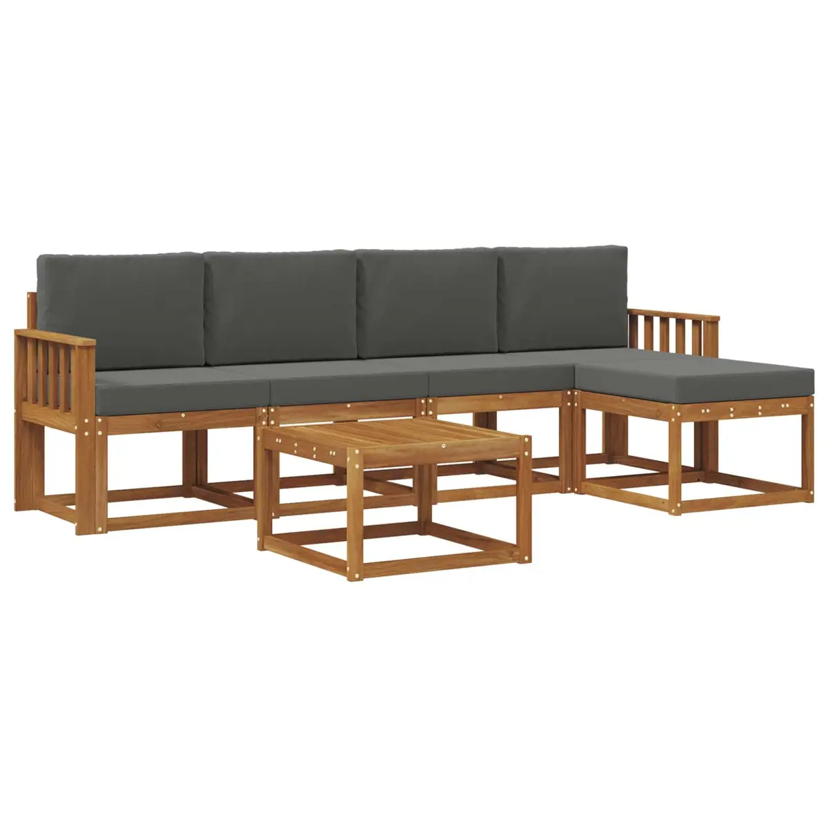 Outdoor Sectional Sofa Set 6 Piece Garden Patio Furniture with Cushions