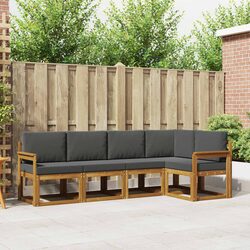 Compact and Stylish 5-Piece Outdoor Sofa Set with Cushions