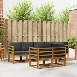 Concise 7-Piece Outdoor Sectional Sofa Set with Cushions