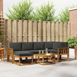Outdoor Sofa Set 7 Pieces Garden Furniture Modular Patio Lounge with Cushions