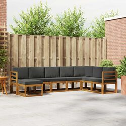 Concise 8-Piece Modular Outdoor Sofa Set with Cushions