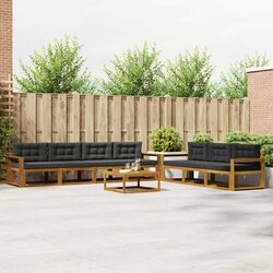 Outdoor Sectional Sofa Set 8 Pieces Modular Garden Patio Furniture Natural