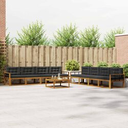 Outdoor Sectional Sofa Set 9 Pieces Garden Patio Furniture Lounge Seating