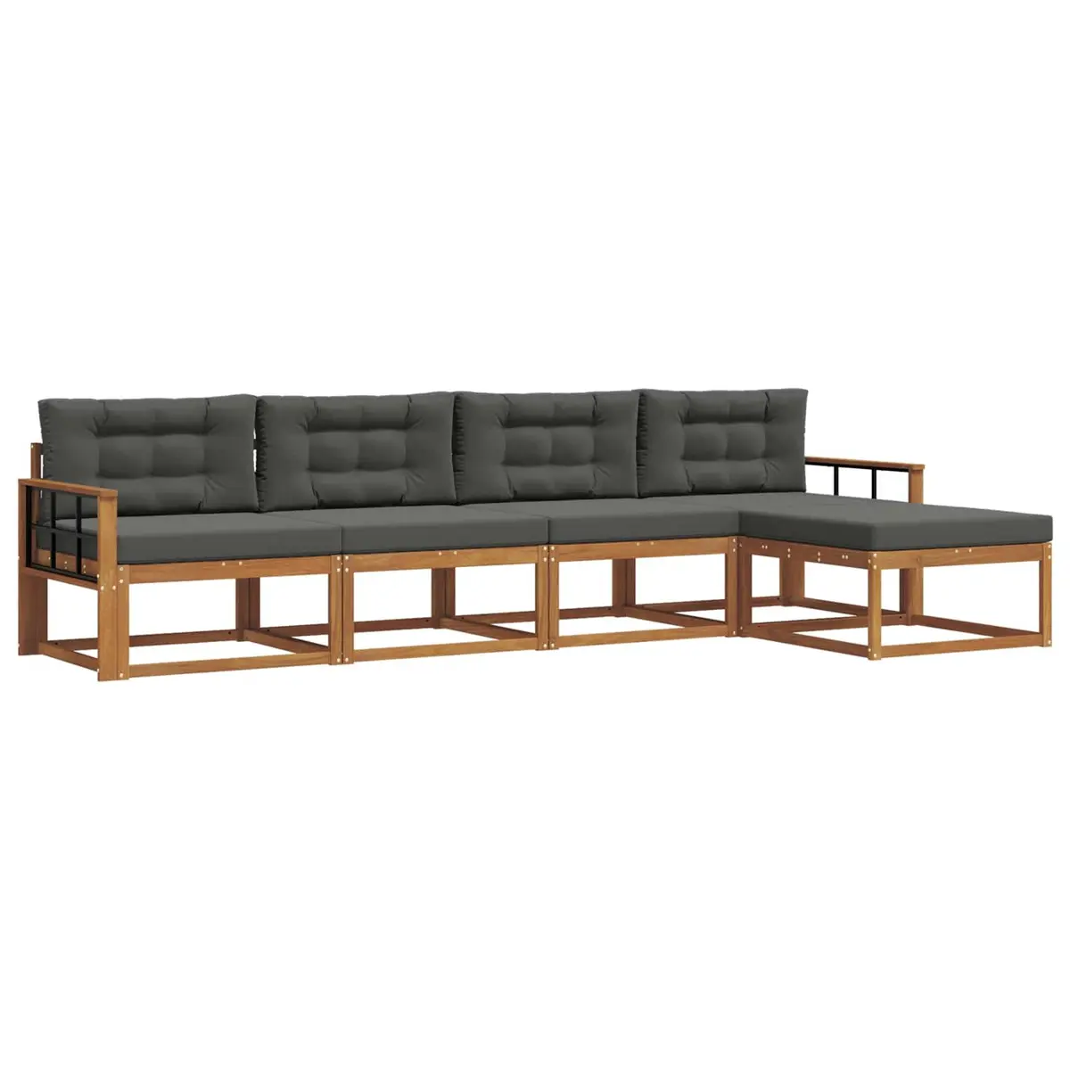 Outdoor Sectional Sofa Set 5 Piece Modular Garden Patio Furniture with Cushions