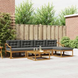 Outdoor Sectional Sofa Set 6 Piece Modular Garden Patio Furniture with Cushions