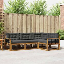 Concise Outdoor Sectional Sofa Set, 4 Pieces Included