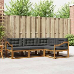 Outdoor Sectional Sofa Set with Cushions in Brown